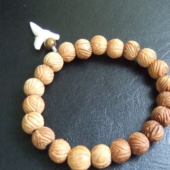 【表示現品】オオメジロザメの歯ボーンビーズブレスレット - BLB13003