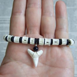 【表示現品】本物のサメの歯ブレスレット - BLB13010 【表示現品】本物のサメの歯ブレスレット - BLB13010