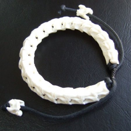 Mサイズヘビの骨製ブレスレット - ESB-50078