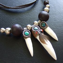 【表示現品】クロコダイルの歯ネックレス - 40081pwb