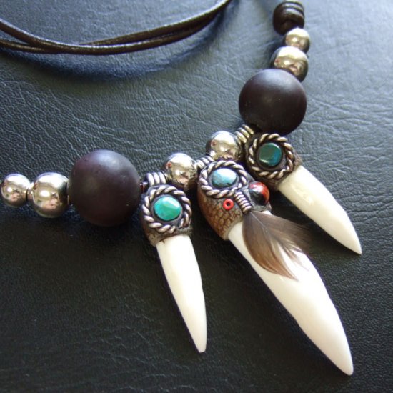 【表示現品】クロコダイルの歯ネックレス - 40081pwb