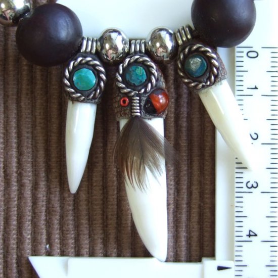 【表示現品】クロコダイルの歯ネックレス - 40081pwb