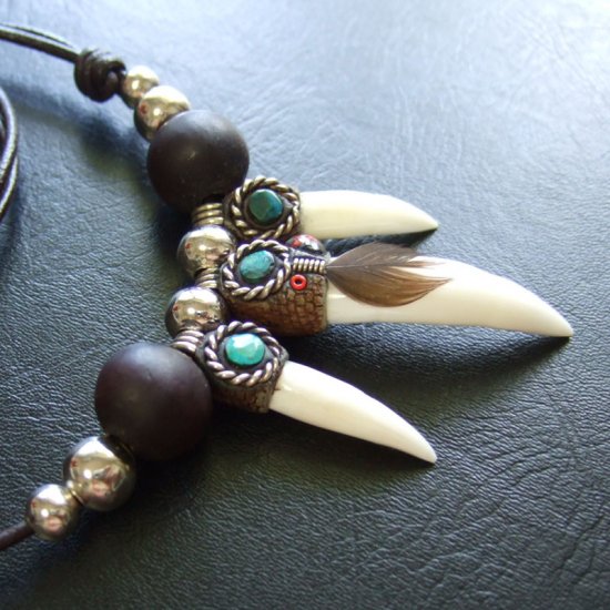 【表示現品】クロコダイルの歯ネックレス - 40081pwb