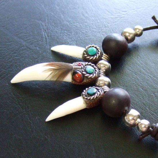 【表示現品】クロコダイルの歯ネックレス - 40081pwb