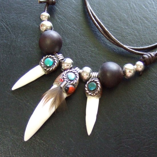 【表示現品】クロコダイルの歯ネックレス - 40081pwb