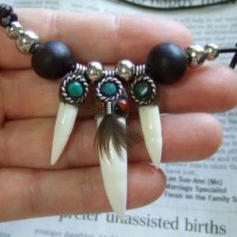 【表示現品】クロコダイルの歯ネックレス - 40081pwb