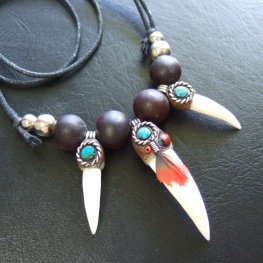 【表示現品】クロコダイルの歯ネックレス - 40082pwb