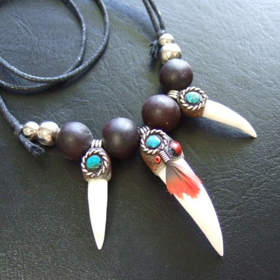 【表示現品】クロコダイルの歯ネックレス - 40082pwb