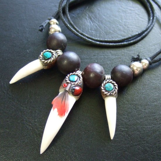 【表示現品】クロコダイルの歯ネックレス - 40082pwb