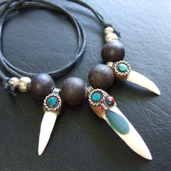 【表示現品】クロコダイルの歯ネックレス - 40084pwb