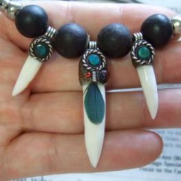 【表示現品】クロコダイルの歯ネックレス - 40084pwb