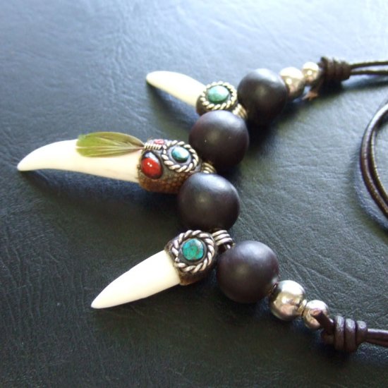 【表示現品】クロコダイルの歯ネックレス - 40085pwb