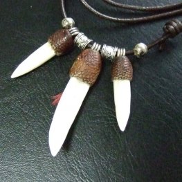 【表示現品】クロコダイルの歯ネックレス - 40091pwb