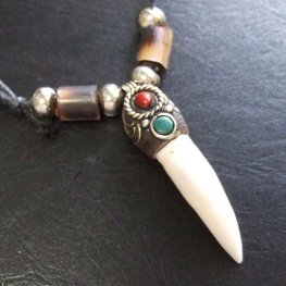 【表示現品】クロコダイルの歯ネックレス - 40100pwb