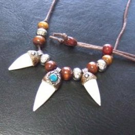 【表示現品】クロコダイルの歯ネックレス - 40103pwb