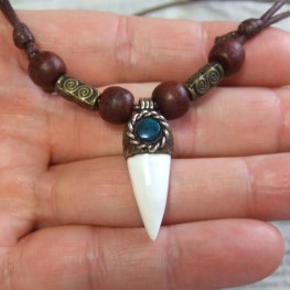 【表示現品】クロコダイルの歯ネックレス - 40104pwb