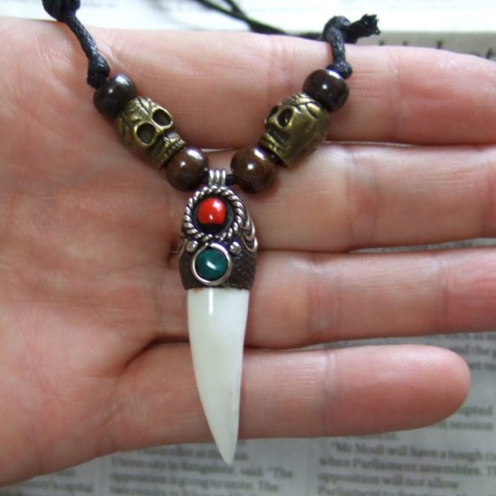 【表示現品】クロコダイルの歯ネックレス - 40110phb