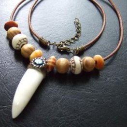 【表示現品】クロコダイルの歯ネックレス - 40129phb