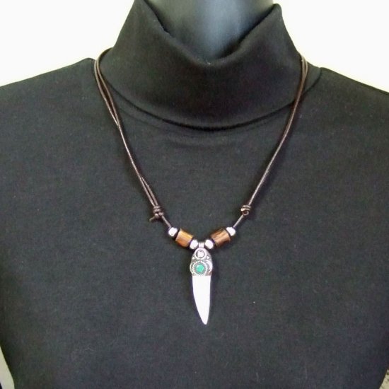 【大型-現品】クロコダイルの歯ネックレス - 40139phb