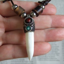 【大型-現品】クロコダイルの歯ネックレス - 40144phb