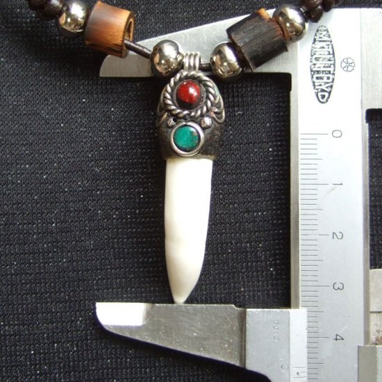 【大型-現品】クロコダイルの歯ネックレス - 40144phb