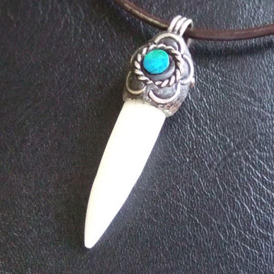 【表示現品】クロコダイルの牙 ペンダントトップ - 40155phb