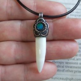 【表示現品】クロコダイルの牙 ペンダントトップ - 40155phb