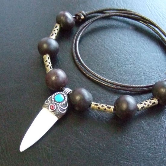 【表示現品】クロコダイルの歯ネックレス - 40180phb