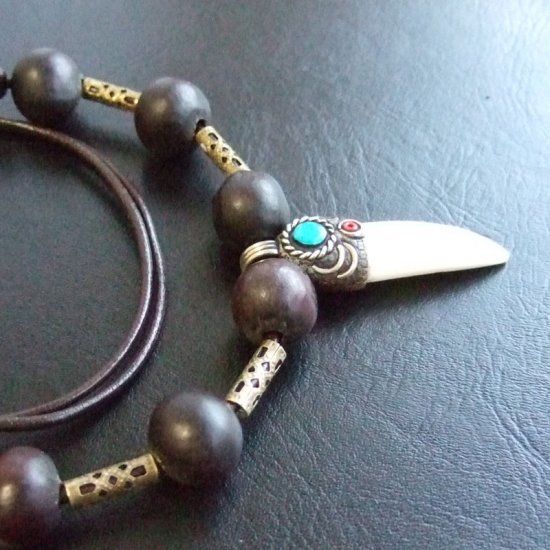 【表示現品】クロコダイルの歯ネックレス - 40180phb