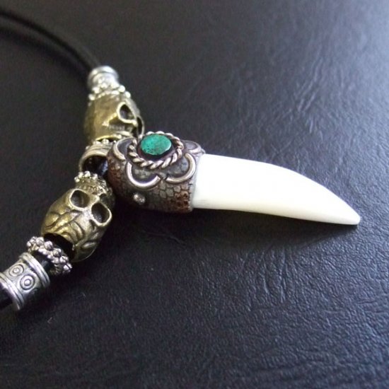 【表示現品】クロコダイルの歯ネックレス - 40193phb