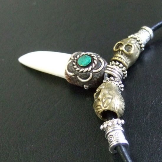 【表示現品】クロコダイルの歯ネックレス - 40193phb