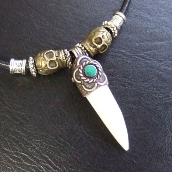 【表示現品】クロコダイルの歯ネックレス - 40193phb