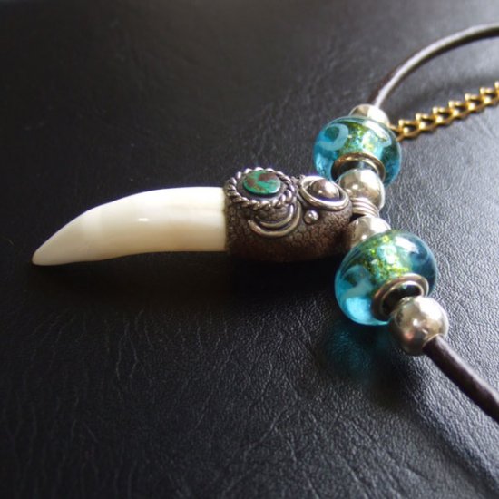 【表示現品】クロコダイルの歯ネックレス - 40206phb