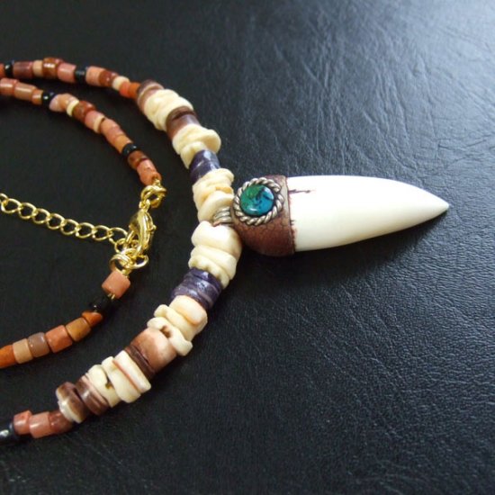 【訳あり現品】クロコダイルの牙 ペンダント- 40235phb