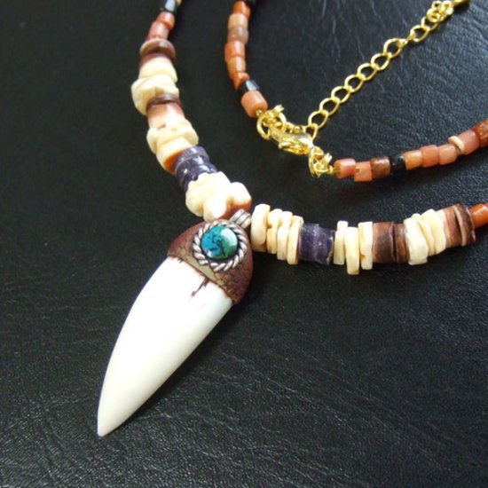 【訳あり現品】クロコダイルの牙 ペンダント- 40235phb