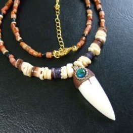 【訳あり現品】クロコダイルの牙 ペンダント- 40235phb