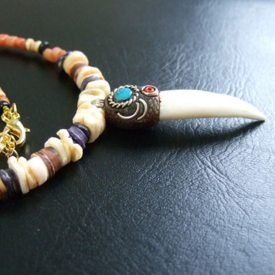 【表示現品】クロコダイルの牙 ペンダント- 40236phb