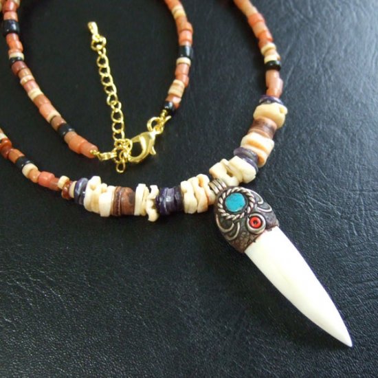 【表示現品】クロコダイルの牙 ペンダント- 40236phb