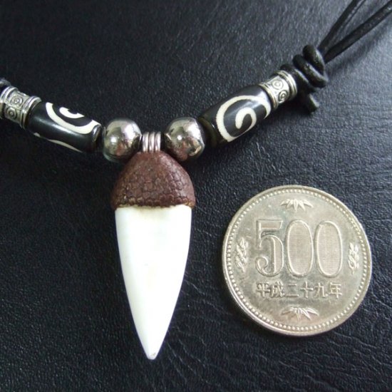 【表示現品】クロコダイルの歯ネックレス - 40265phb