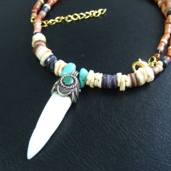 【表示現品】クロコダイルの牙 ペンダント- 40267phb