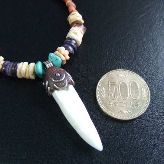 【表示現品】クロコダイルの牙 ペンダント- 40267phb