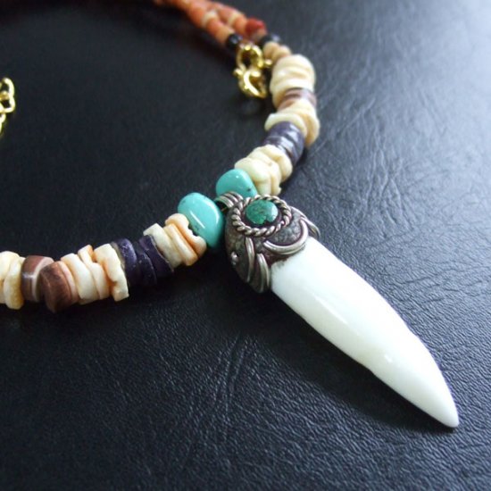 【表示現品】クロコダイルの牙 ペンダント- 40267phb