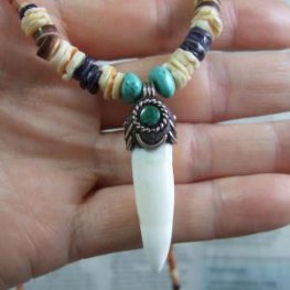 【表示現品】クロコダイルの牙 ペンダント- 40267phb