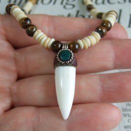 【表示現品】クロコダイルの歯ネックレス - 40286zhb