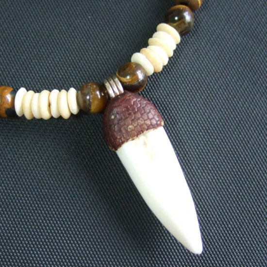 【表示現品】クロコダイルの歯ネックレス - 40286zhb