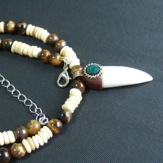 【表示現品】クロコダイルの歯ネックレス - 40286zhb