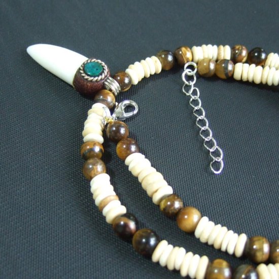 【表示現品】クロコダイルの歯ネックレス - 40286zhb