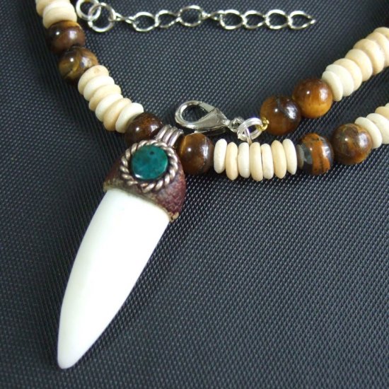 【表示現品】クロコダイルの歯ネックレス - 40286zhb