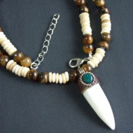 【表示現品】クロコダイルの歯ネックレス - 40286zhb