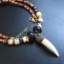 【表示現品】クロコダイルの牙 ペンダント- 40300phb